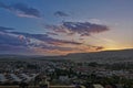 Dawn over Cappadocia. The sun is shining from behind the mountain.