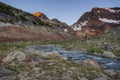 Dawn over Cascade Range and Alpine Lake