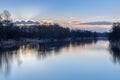 Dawn over Danube river Royalty Free Stock Photo