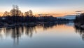 Dawn over Danube river Royalty Free Stock Photo