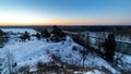 Dawn over Danube river in winter Royalty Free Stock Photo