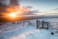 Dawn over Ingleborough, Yorkshire Dales, UK Royalty Free Stock Photo