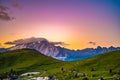 Dawn over the Marmolata in the Dolomites Royalty Free Stock Photo