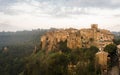 Dawn over the medieval commune town of Calcata in Italy