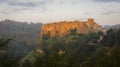 Dawn over the medieval commune town of Calcata in Italy