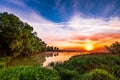 Dawn on the pond Royalty Free Stock Photo