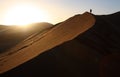 Dawn on red dune in Namibia Royalty Free Stock Photo