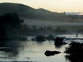 Dawn on the Rio Camisas in cambara do sul , Brazil Royalty Free Stock Photo