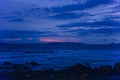 Dawn at rocky beach