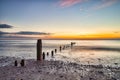 Dawn, Sandsend Beach, North Yorkshire Royalty Free Stock Photo