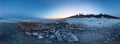 Dawn on a sandy beach on the island of Olkhon. cylindrical 360 degree vr panorama