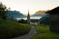 Dawn at Sauris di Sopra, Italy Royalty Free Stock Photo