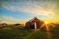 Dawn on the shore of the Atlantic Ocean. Royalty Free Stock Photo