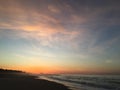 Dawn in April above Atlantic Ocean in Far Rockaway, Queens, New York, NY.