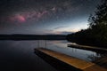 Dawn Starscape Over Fishing Docks