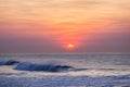 Dawn Sunrise Waves Colors Royalty Free Stock Photo