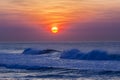 Dawn Sunrise Waves landscape Royalty Free Stock Photo