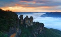 Dawn Three Sisters Echo Point Blue Mountains Australia Royalty Free Stock Photo