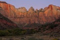 Dawn at Towers of the Virgin, Zion National Park, Utah Royalty Free Stock Photo