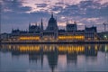 Dawn twilight shot of the Hungarian Parliament