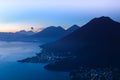 Dawn views of the Mayan towns of Lake Atitlan from the heights of Indian Nose