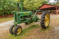 Dawsonville, Georgia USA - October 06, 2015 Vintage John Deere tractor on display closeup