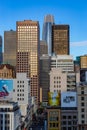 Day break on San Francisco skyline with shimmering round configuration of the tallest building the Salesforce tower