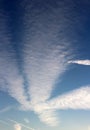 Pretty blue skies after dawn with white puffy clouds opening up for the sunny day ahead