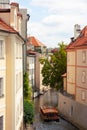 See the river that runs under the Charles Bridge l, Prague, Czech Republic. Royalty Free Stock Photo