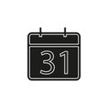 31 day Calendar icon. vector month calender symbol - event reminder