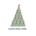 12 day of christmas - eleven pipers piping Royalty Free Stock Photo