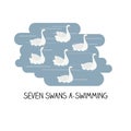 12 day of christmas - seven swans swimming