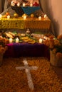 Day of the dead altar with all traditional steps