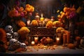 Day of the Dead Altar with Marigold Petals