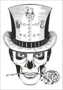 Day of the dead, baron samedi drawing Royalty Free Stock Photo