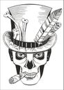 Day of the dead, baron samedi drawing