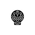 Day of the dead black icon concept. Day of the dead flat vector symbol, sign, illustration.
