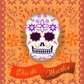 Day of the dead celebration - Sugar Skull, text in Spanish: Day of the dead