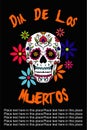 Day of the dead or dia de los muertos banner or poster