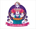 Day of Dead, Dia de Los Muertos Mexican Holiday with Catrina Calavera woman in a Mexican costume dress Royalty Free Stock Photo