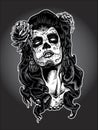 Day of the Dead woman with Sugar Skull Face Paint