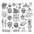 Day of the Dead hand sketched doodles