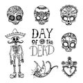 Day of the Dead hand sketched doodles