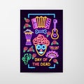 Day of the Dead Holiday Neon Flyer