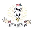 Day of the dead lettering greeting card.