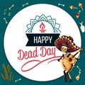 Day of the dead man skeleton poster with copyspace Royalty Free Stock Photo