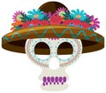 Day of the dead with Mexican calaca Royalty Free Stock Photo