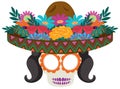 Day of the dead with Mexican calaca Royalty Free Stock Photo