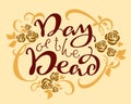 Day of the Dead. Mexican holiday Dia de los Muertos. Lettering text for greeting card Royalty Free Stock Photo