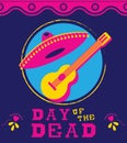 Day of the dead mexican mariachi decoration art Royalty Free Stock Photo